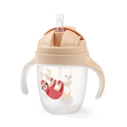 Babyono puodelis su šiaudeliu rudas 1464/04
