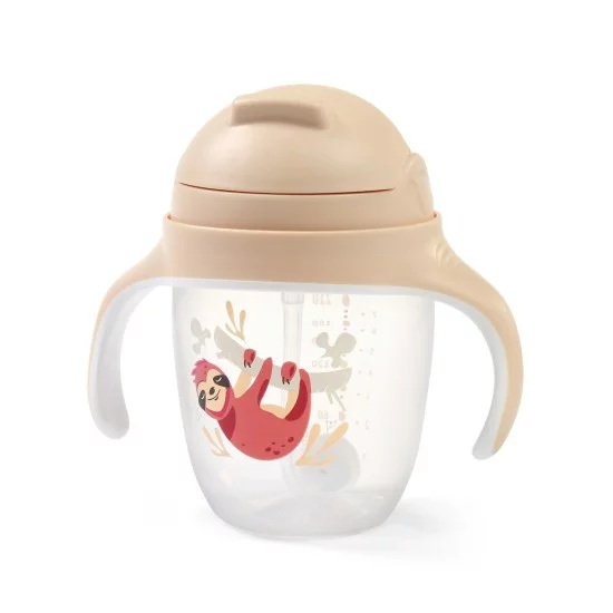 Babyono puodelis su šiaudeliu rudas 1464/04 Babyono puodelis su šiaudeliu rudas 1464/04