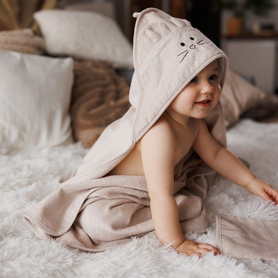 BabyOno rankšluostis su gobtuvu bambukinis 100x100 rudas 1553/05