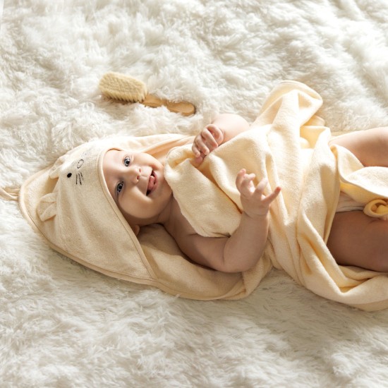 BabyOno rankšluostis su gobtuvu bambukinis 100x100 kreminis 1553/07