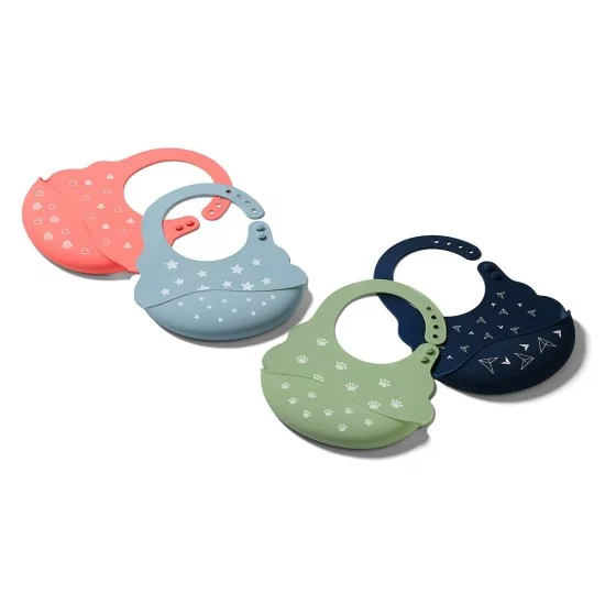 BabyOno seilinukas silikoninis, rožinis, širdelės, 829/04 BabyOno seilinukas silikoninis, rožinis, širdelės, 829/04
