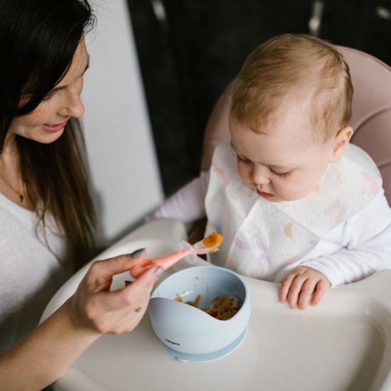 BabyOno silikoniniai šaukšteliai 2vnt pilkas mėtinis 784/02