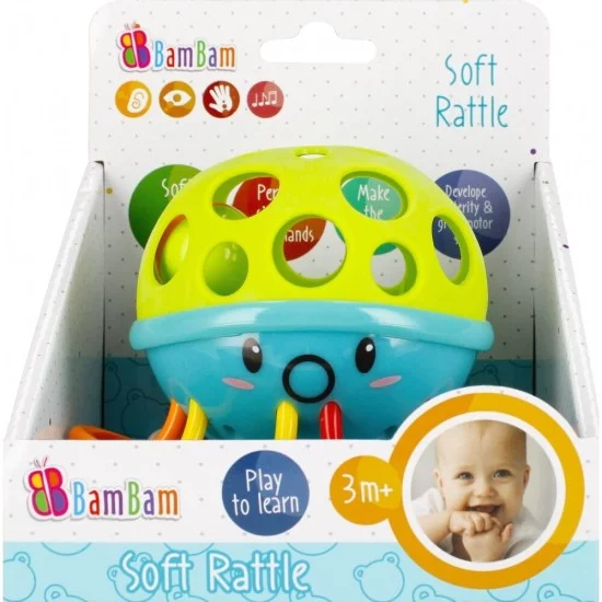 BamBam minkštas barškutis aštuonkojis 428974 BamBam minkštas barškutis aštuonkojis 428974