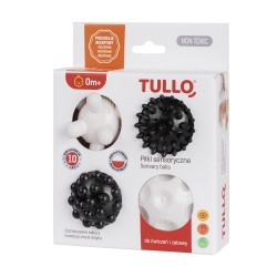 Tullo lavinamieji kamuoliukai kūdikiams 4vnt juodi balti  6-7cm 805