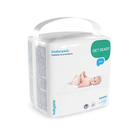 BabyOno kūdikio pervystymo paklotai, 20 vnt., 40x60, 598 BabyOno kūdikio pervystymo paklotai, 20 vnt., 40x60, 598