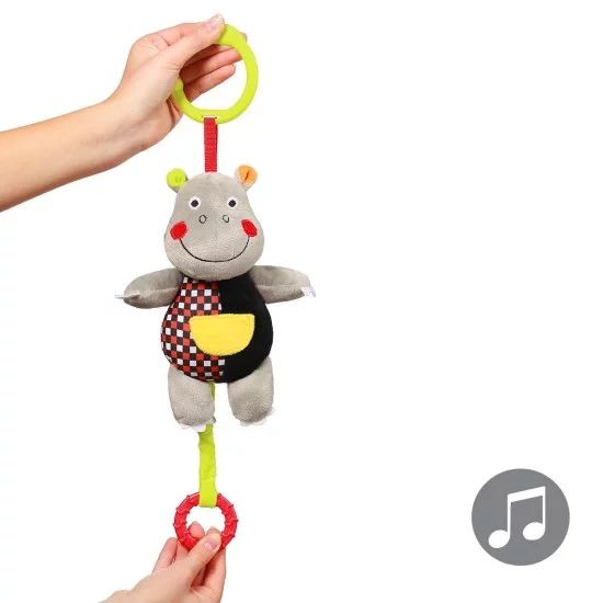 Minkštas žaisliukas su muzikėle C-MORE, hipopotamas Minkštas žaisliukas su muzikėle C-MORE, hipopotamas