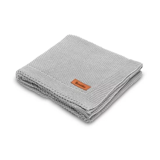 Sensillo pledas megztas, medvilninis, 100x80, pilkas, 4323 Sensillo pledas megztas, medvilninis, 100x80, pilkas, 4323
