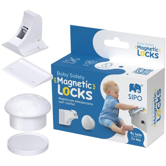 SIPO apsauga stalčiams durelėms magnetinė 4 vnt SBS-M4 SIPO apsauga stalčiams durelėms magnetinė 4 vnt SBS-M4