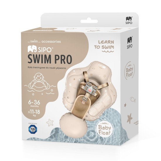 SIPO pripučiamas plaukimo ratas kūdikiams vaikams 6-36 m 11–18kg kreminis SWM102TR