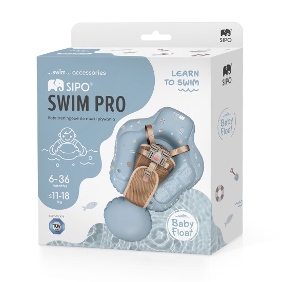 SIPO pripučiamas plaukimo ratas kūdikiams vaikams 6-36 m 11–18kg mėlynas SWM103TR