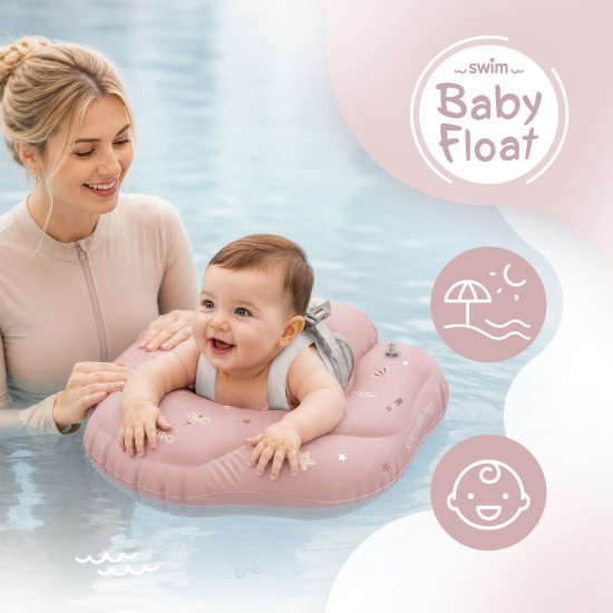 SIPO pripučiamas plaukimo ratas kūdikiams vaikams 6-36 m 11–18kg rožinis SWM101TR