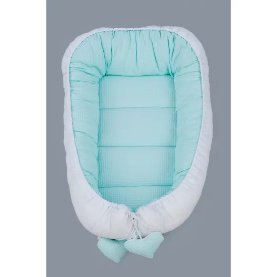 Tuttolina lizdelis naujagimiui Cocoon, Wafel, mėtinis-baltas