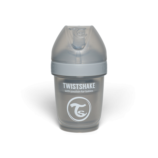 Twistshake buteliukas antikolikinis Pro Double 180ml pilkas 79010 Twistshake buteliukas antikolikinis Pro Double 180ml pilkas 79010