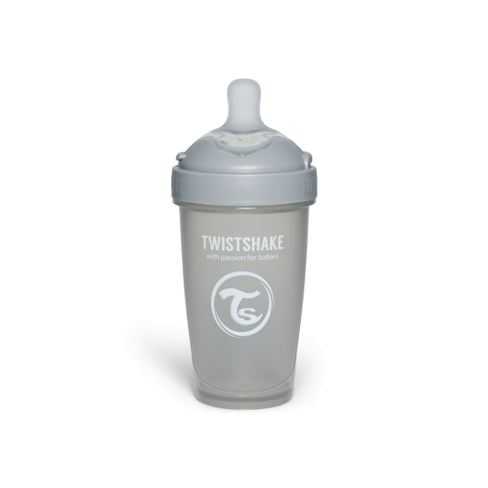 Twistshake buteliukas antikolikinis Pro Double 260ml pilkas 79026