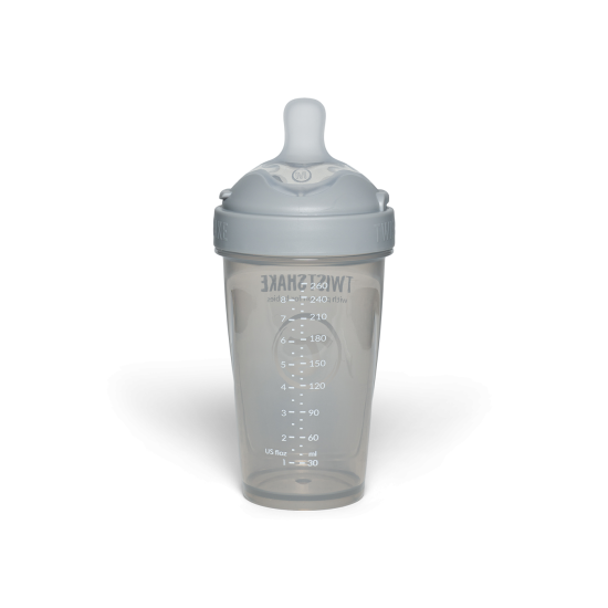 Twistshake buteliukas antikolikinis Pro Double 260ml pilkas 79026