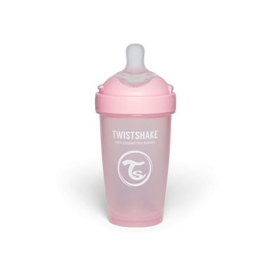 Twistshake buteliukas antikolikinis Pro Double 260ml rožinis 79024