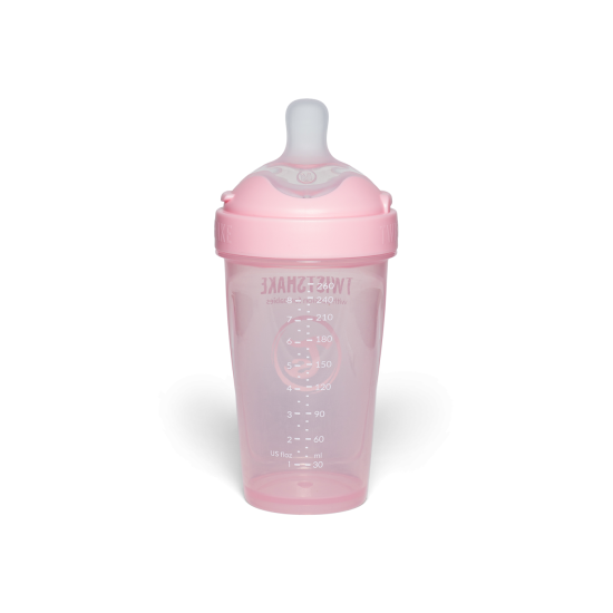 Twistshake buteliukas antikolikinis Pro Double 260ml rožinis 79024