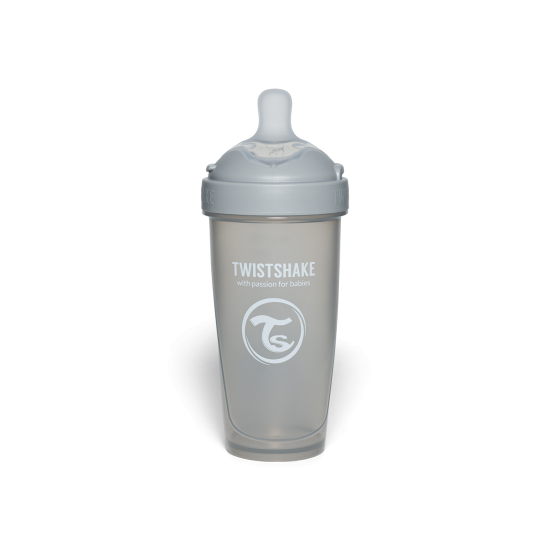 Twistshake buteliukas antikolikinis Pro Double 330ml pilkas 79042