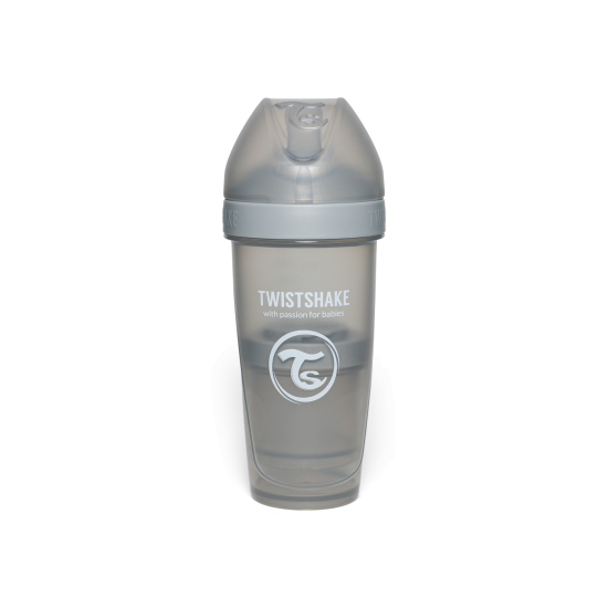 Twistshake buteliukas antikolikinis Pro Double 330ml pilkas 79042