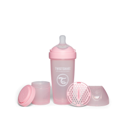 Twistshake buteliukas antikolikinis Pro Double 330ml rožinis 79040