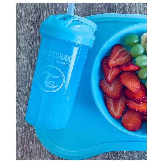 Twistshake buteliukas su šiaudeliu 360 ml nuo 6mėn mėlynas 78589