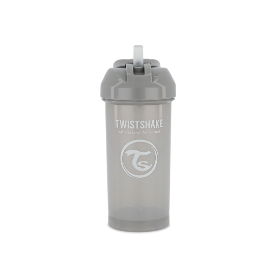 Twistshake buteliukas su šiaudeliu 360 ml nuo 6mėn pilkas 78680