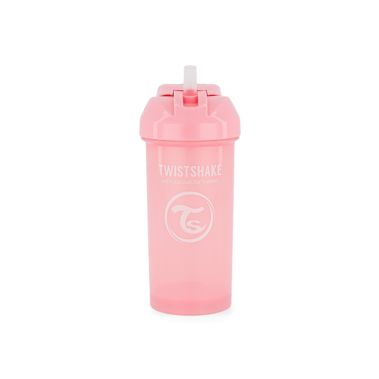 Twistshake buteliukas su šiaudeliu 360 ml nuo 6mėn rožinis 78588