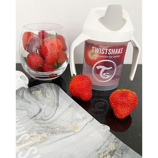 Twistshake puodelis mini baltas nuo 4mėn 230 ml 78053