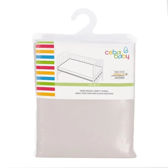 Paklodė su guma jersey, 120x60, smėlio spalvos Paklodė su guma jersey, 120x60, smėlio spalvos