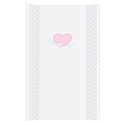 Vystymo lenta CebaBaby kieta, 70 cm, širdelės, balta