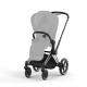 CYBEX Priam V4 važiuoklė Chrome Black su juoda rankena 