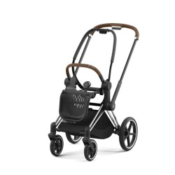CYBWX Priam V4 važiuoklė Chrome Black su ruda rankena V4