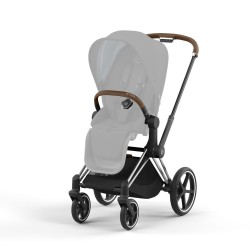 CYBWX Priam V4 važiuoklė Chrome Black su ruda rankena V4