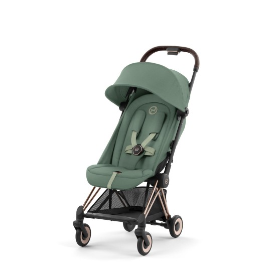 Coya vežimėlis Leaf Green, rose gold važiuoklė