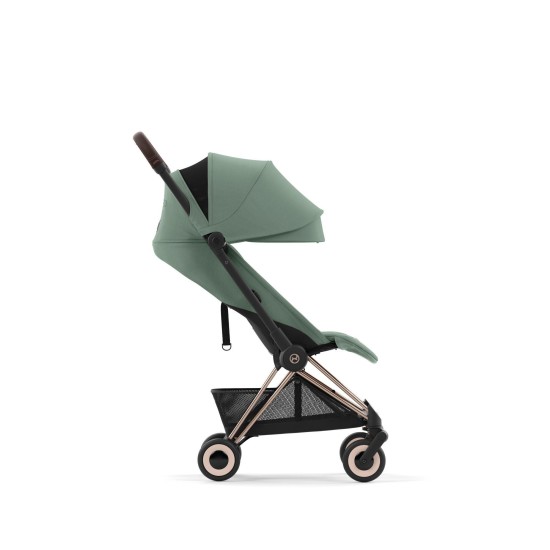 Coya vežimėlis Leaf Green, rose gold važiuoklė