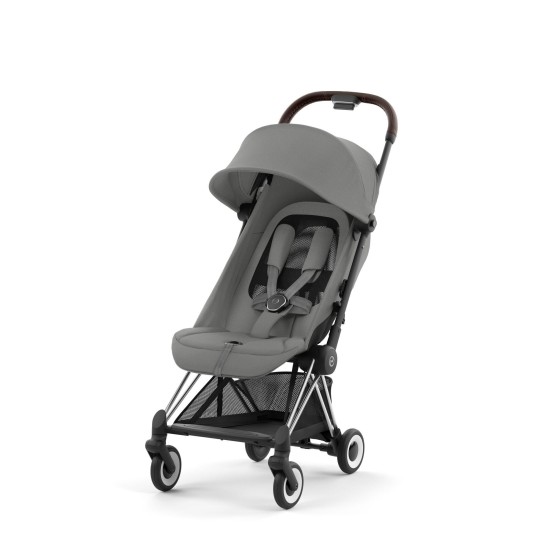 Coya vežimėlis Mirage Grey, chrome brown frame