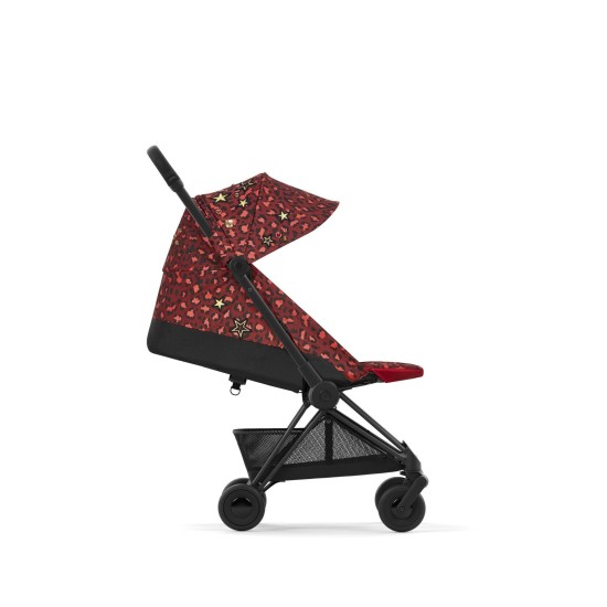 Coya vežimėlis Rockstar Rosenrot Red, Matt Black frame