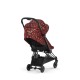 Coya vežimėlis Rockstar Rosenrot Red, Matt Black frame