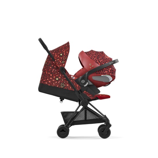 Coya vežimėlis Rockstar Rosenrot Red, Matt Black frame