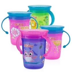 NUBY  puodelis su rankenėlėmis 240 ml