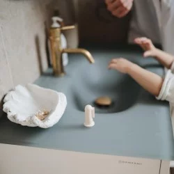 Mushie silikoninis pirmasis šepetėlis  Blue