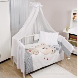 BabyMatex 4 dalių užvalkalų komplektas BIANCO