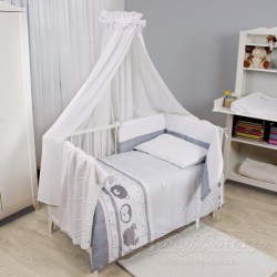 BabyMatex 3 dalių užvalkalų komplektas BIANCO