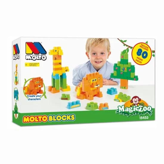 MOLTO Magic Zoo kaladėlės 80det. MOLTO Magic Zoo kaladėlės 80det.