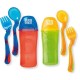 Maitinimo įrankiai dėkle (1kopl.šaukštelis ir šakutė) įvairių spalvų