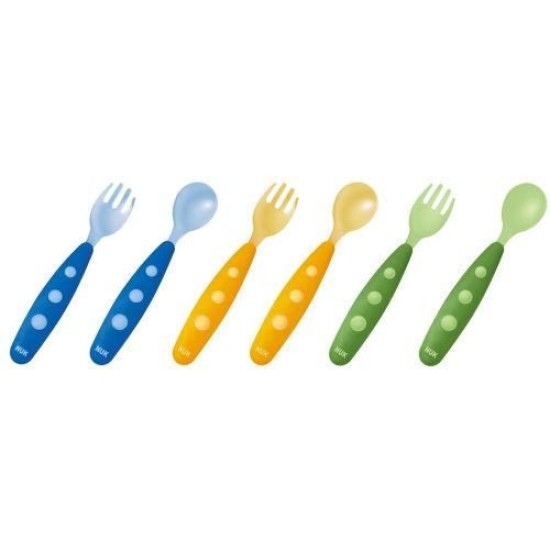 NUK maitinimo įrankiai nuo 8 mėn. įvairių spalvų