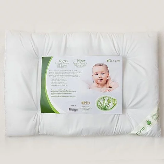 LORITA Pagalvė "Aloe Vera", plona, rekomenduojama alergiškiems vaikams LORITA Pagalvė "Aloe Vera", plona, rekomenduojama alergiškiems vaikams